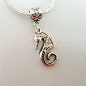 "Seahorse" Sterling Silver Dangling Charm for European Style Chain Bracelets
